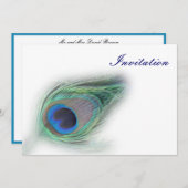 Pfauenblauer Hochzeitsempfang Einladung (Vorne/Hinten)