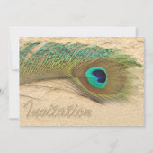 Pfauenblauer Hochzeitsempfang Einladung (Vorderseite)