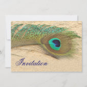 Pfauenblauer Hochzeitsempfang Einladung (Vorderseite)