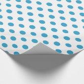 Pfauenblauer Polka-Dosenkreislauf Geschenkpapier (Ecke)