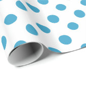 Pfauenblauer Polka-Dosenkreislauf Geschenkpapier (Rolleneckpunkt)