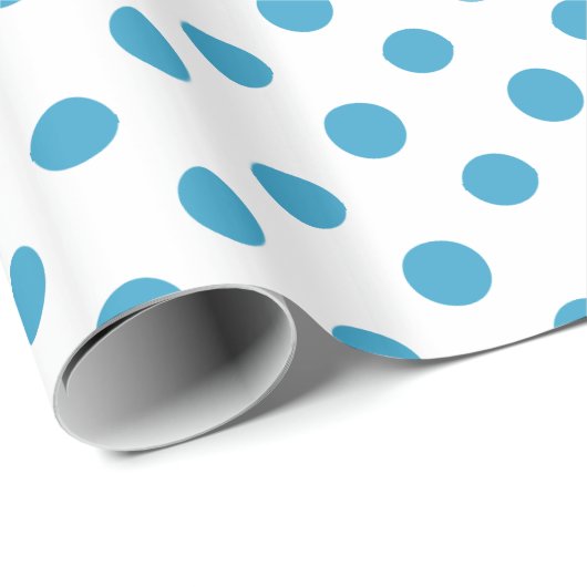 Pfauenblauer Polka-Dosenkreislauf Geschenkpapier (Rolleneckpunkt)