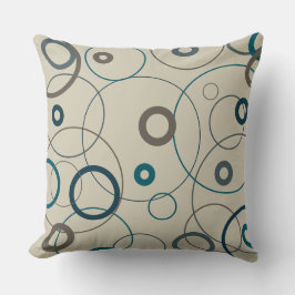 Pfauenblauer und grauer Kreislauf Kissen