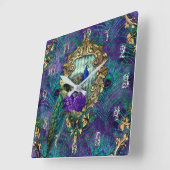 Pfauenblütenfeder viktorianisch elegant quadratische wanduhr (Winkel)