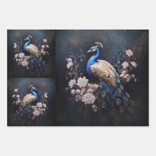 Pfauendekoutenpapier Geschenkpapier Set (Vorderseite 3)