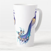 Pfauendesign Art Latte Tasse (Rechte Ecke)