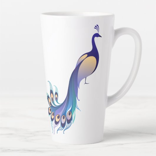 Pfauendesign Art Latte Tasse (Rechts)