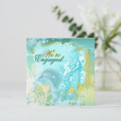 Pfauendesign Elegante Verlobung Einladung (Stehend Vorderseite)