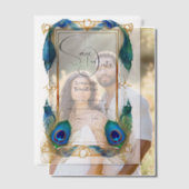 Pfauendesign-Randfedern elegantes Overlay Pergament Einladungen (Versatz (Ehepaar))