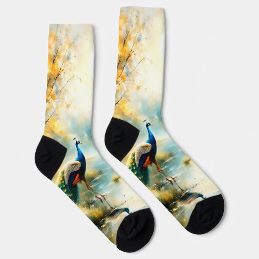 Pfauendesign-Socken für Männer Socken (Rechts)