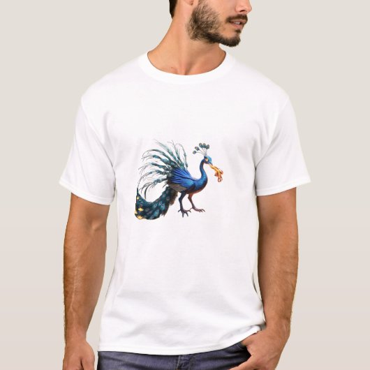 Pfauendesign T-Shirt (Vorderseite)