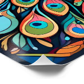 Pfauendesign, zeitgenössischer Stil, bunte Farben Poster (Ecke)