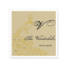 Pfaueneleganz mit einem Art-Deco-Flair Monogramm