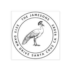 Pfauenfamilien-Briefmarke – Königlicher Glanz Gummistempel