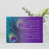 Pfauenfantasy Lila Hochzeitseinladung Einladung (Stehend Vorderseite)