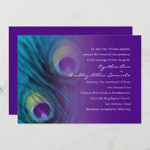 Pfauenfantasy Lila Hochzeitseinladung Einladung