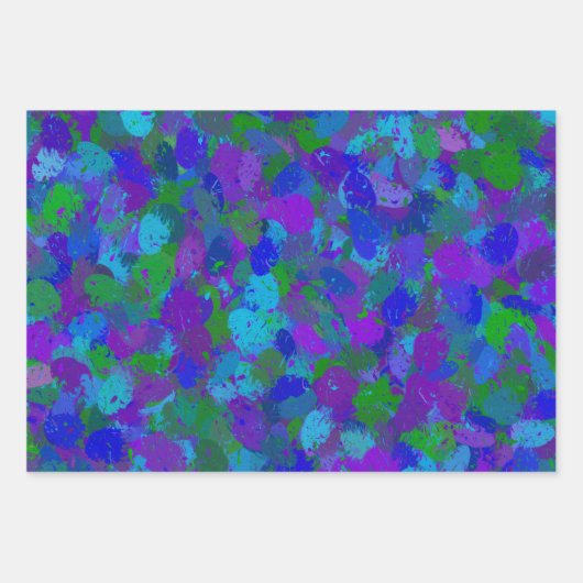 Pfauenfarbe Geschenkpapier Set (Vorderseite)