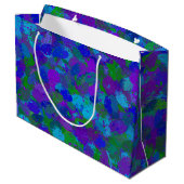 Pfauenfarbe Große Geschenktüte (Rückseite Schrägansicht)