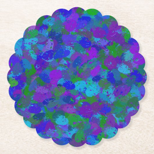 Pfauenfarbe Untersetzer (Vorderseite)