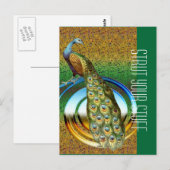 Pfauenfarben Postkarte (Vorne/Hinten)