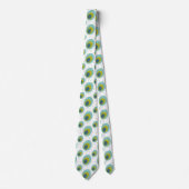 Pfauenfarben Türkisblau Grün Mitte des Jahrhundert Krawatte (Vorderseite)