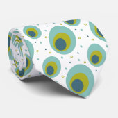 Pfauenfarben Türkisblau Grün Mitte des Jahrhundert Krawatte (Gerollt)