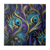 Pfauenfarbenes Muster Fliese (Vorderseite)