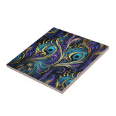 Pfauenfarbenes Muster Fliese (Seite)