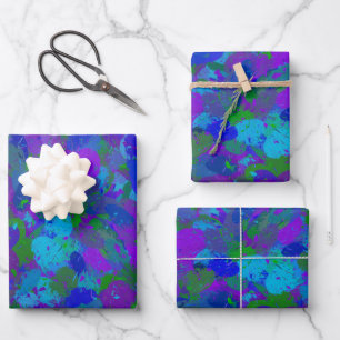 Pfauenfarbenwrapping-Papierblätter Geschenkpapier Set