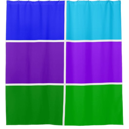 Pfauenfarbige geometrische Blöcke Duschvorhang (Vorderseite)