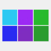 Pfauenfarbige geometrische Blöcke Geschenkpapier Set (Vorderseite)