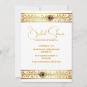 Pfauenfeather-Goldband minimalistisch elegant Einladung (Vorderseite)