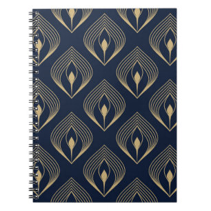 Pfauenfeather ombre Muster ditzy Blumenmotiv.  Notizblock