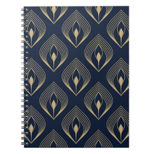 Pfauenfeather ombre Muster ditzy Blumenmotiv. Notizblock