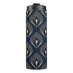 Pfauenfeather ombre Muster ditzy Blumenmotiv.  Thermosbecher