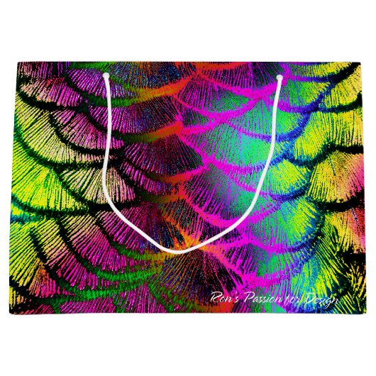 Pfauenfeathers 1 große geschenktüte (Vorderseite)