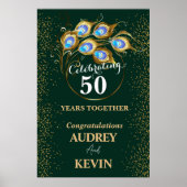 Pfauenfeathers 50. Hochzeitstag Poster (Vorne)