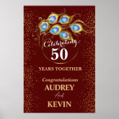 Pfauenfeathers 50. Hochzeitstag Poster (Vorne)