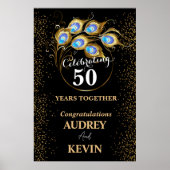 Pfauenfeathers 50. Hochzeitstag Poster (Vorne)