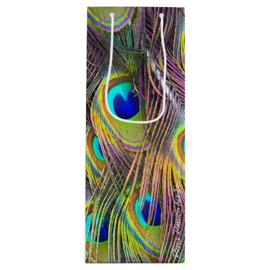 PfauenFeathers 5 Geschenktüte Für Weinflaschen (Vorderseite)