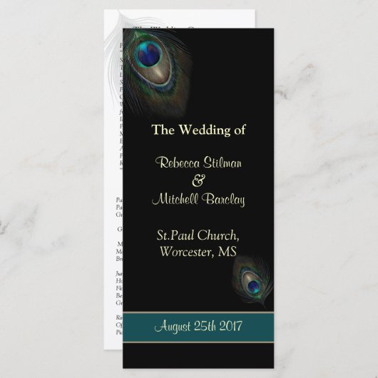 Pfauenfeathers auf dem Programm für Schwarze Hochz (Vorne/Hinten)