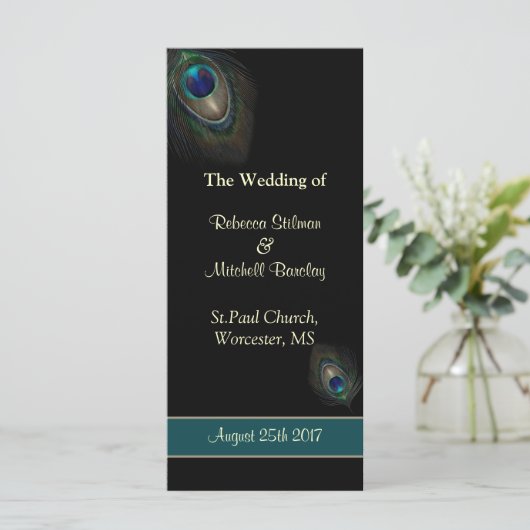 Pfauenfeathers auf dem Programm für Schwarze Hochz (Stehend Vorderseite)