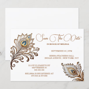 Pfauenfeathers henna inspiriert rett einladung