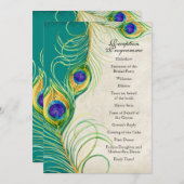 Pfauenfeathers Hochzeitseinladung Einladung (Vorne/Hinten)