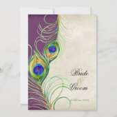 Pfauenfeathers Hochzeitseinladung Einladung (Rückseite)