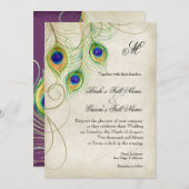 Pfauenfeathers Hochzeitseinladung Einladung (Vorne/Hinten)