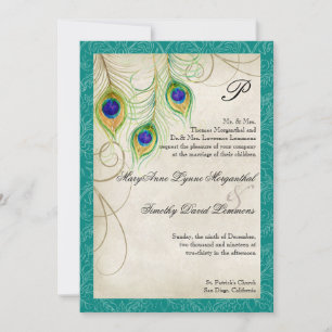 Pfauenfeathers Hochzeitseinladung Einladung