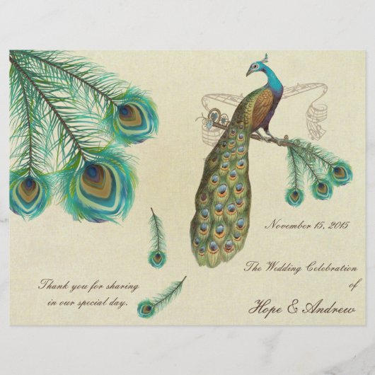 Pfauenfeathers Hochzeitsprogramm 2 (Vorderseite)