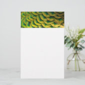 Pfauenfeathers II Farbenfrohe Natur Briefpapier (Stehend Vorderseite)