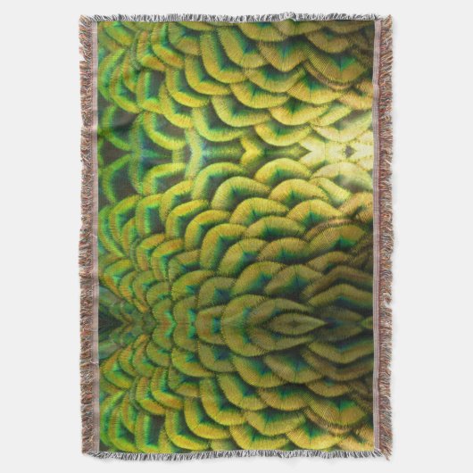 Pfauenfeathers II Farbenfrohe Natur Decke (Vorderseite Vertikal)